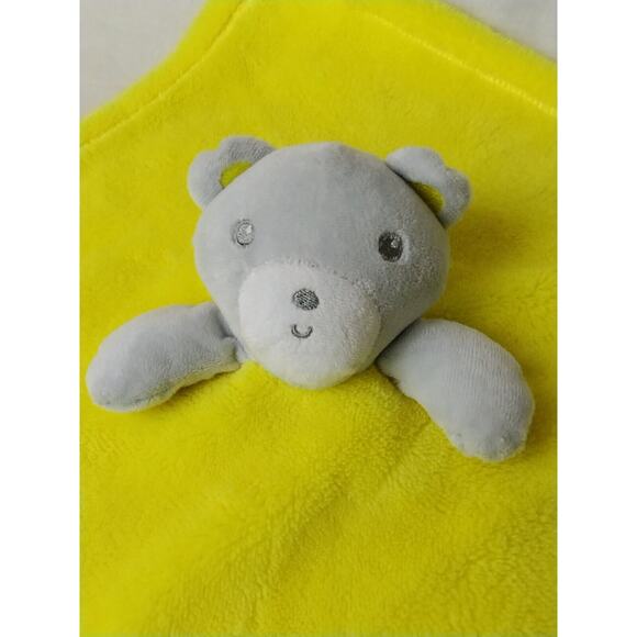 Baby Gear Plush Gray Bear Yellow Lovey Paw Prints - Picture 3 of 6